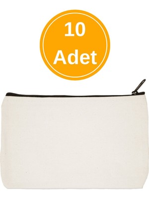 10 Adet Beyaz Makyaj Çantası 19X15CM, Şık ve Kullanışlı Set