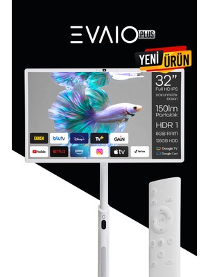 EVAİO Plus 32 inç 80 Ekran Full HD Taşınabilir Android Smart LED Ekran