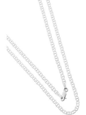 BymissMücevherat 925 Ayar Gümüş Bar Model Zincir Kolye Genişlik 2,8 mm