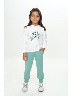 Toontoy Kız Çocuk Zürafa Baskılı Eşofman Takım