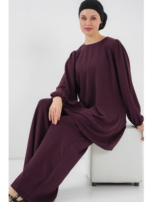 Ayrobin Tunik Pantolon Alt Üst Takım 6712 - Mürdüm