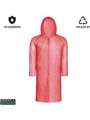 Cristian Tommy Long Ying Racon Ponchos Tek Kullanımlık Kullan At Yağmurluk Kırmızı 60X80