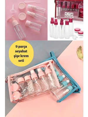 10 Parça Renkli Seyahat Dezenfektan Paketi Fermuarlı Taşıma Çantası