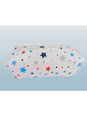 Yıldız Desenli Pamuklu Makyaj Çantası, Şık ve Hafif, 27X12X8 cm