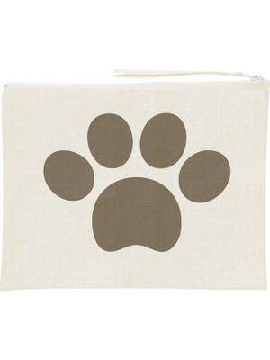 Keten Pati Makyaj Çantası 25X20, Bej, Şık ve Kullanışlı Seyahat Çantası