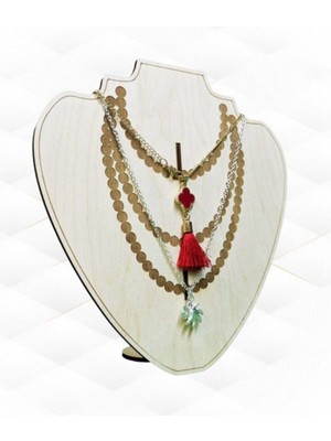 Bej Renkli Kolye ve Bileklik Standı, Şık ve Kullanışlı Takı Organizeri