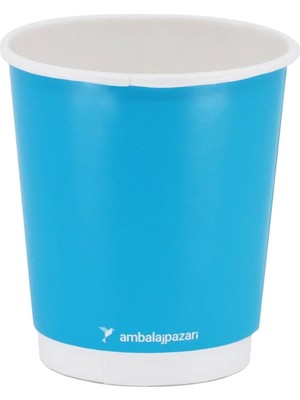 Ambalaj Pazarı Double Wall Mavi Karton Bardak 8 Oz - 30 Adet