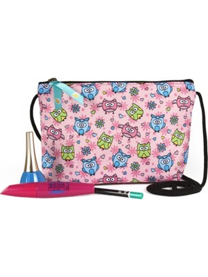 Şık Pembe Kordonlu Makyaj Çantası, Pratik ve Kullanışlı Tasarım