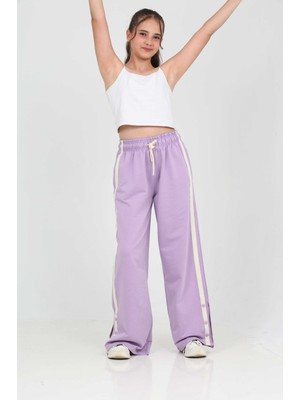 Toontoy Kız Çocuk Boydan Şeritli Eşofman Alt