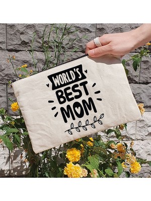 Sevdiklerinize Özel Anneye Yazılı Şık, Astarlı Makyaj Çantası