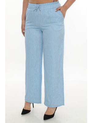 Büyük Beden Pamuklu Ince Kumaş Tam Yazlık Bol Paça Pantolon