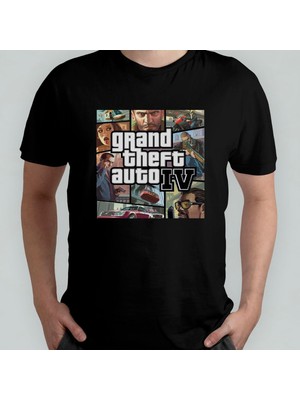 Grand Theft Auto %100 Pamuklu Bisiklet Yaka T-Shirt Model - 3