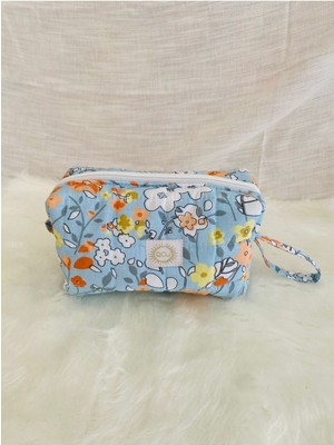 Şık Mavi Makyaj Çantası, Taşıması Kolay ve Zarif Tasarım