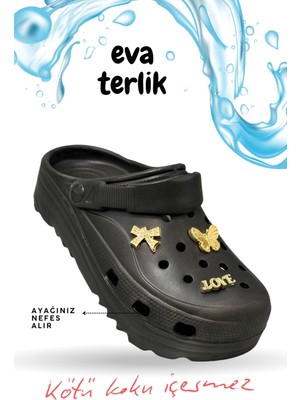 Sermoda Rahat Tabanlı Yüksek Ölçekli Hastane Aşçı Hemşire Doktor Terliği Eva Sabo Kadın Terlik Siyah