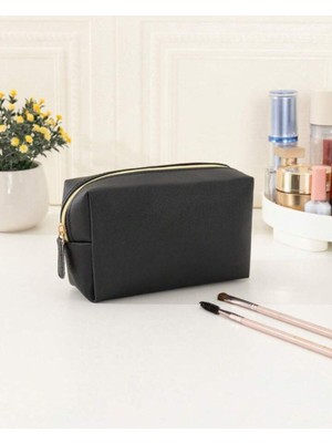 Şık Siyah Taşınabilir Kozmetik ve Makyaj Çantası, Seyahat Için Idealdir