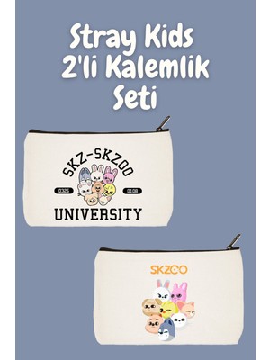 Şık 2'li Makyaj Çantası Seti, Kalemlik, Cüzdan ve Bez Çanta ile Tamamlayıcı Ürün