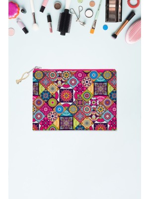 Mor Şık Makyaj Çantası, Düzenli ve Şık Tasarım ile Kullanım Kolaylığı Sağlar