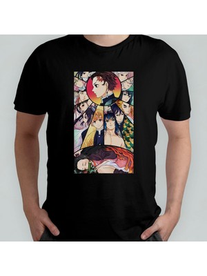 Demon Slayer Kimetsu No Yaiba Unisex %100 Pamuklu Bisiklet Yaka T-Shirt Model 7