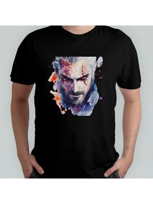 The Witcher Geralt Unisex %100 Pamuklu Bisiklet Yaka T-Shirt Model 2