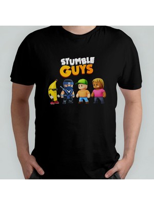 Stumble Guys %100 Pamuklu Bisiklet Yaka T-Shirt Model 4