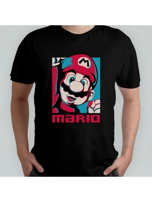 Super Mario Bros %100 Pamuklu Bisiklet Yaka T-Shirt Model 1