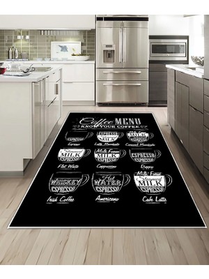 Dijidekor Işıltı Koleksiyonu MODEL251 Süngerli Dijital Baskılı Saçaksız Mutfak Halısı Yolluk