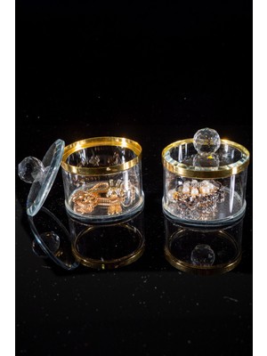 UltraNova El Yapımı Cam Takı Kutusu, Dekoratif Yüzük ve Mücevher Saklama Seti 2'li