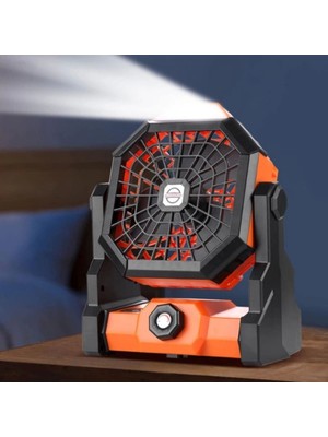 Mini Şarjlı Renkli Ledli Kare Fan, Taşınabilir ve Şık Tasarım