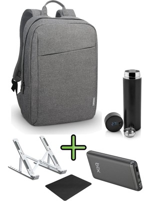 Sırt Çantası 15.6 Inç B210 Laptop Çantası, Hızlı Powerbank, Termos, Laptop Standı, Mousepad 5'li Set