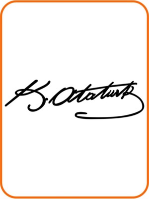 Atatürk Imza Oto Özel Yeni Tasarım Sticker Siyah 33*10 cm