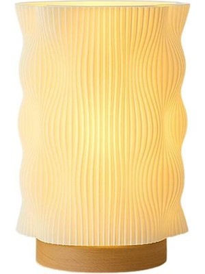 Şık Dalgalı Tasarım Masa Lambası, Beyaz Renk, Modern ve Şık Aydınlatma Ürünü