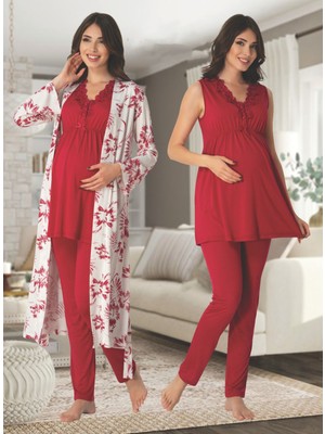 Dvina Effortt Lohusa Sabahlıklı Pijama Takımı Fuşya - 8034