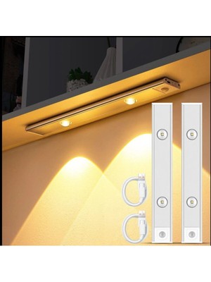 Sensörlü LED Slim Bant, Beyaz, 30CM, Kabin ve Dolap Için Dekoratif Gece Lambası
