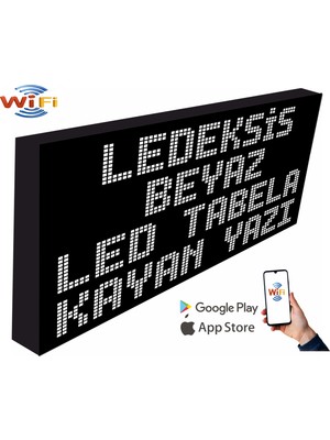 LED Tabela 16X32CM Tek Taraflı Beyaz Kayan Yazı Wifi(Telefondan Yazı Değiştirme)