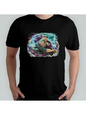 Roronoa Zoro One Piece %100 Pamuklu Bisiklet Yaka T-Shirt Model - 1