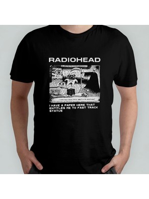 Radiohead %100 Pamuklu Bisiklet Yaka T-Shirt Model - 2