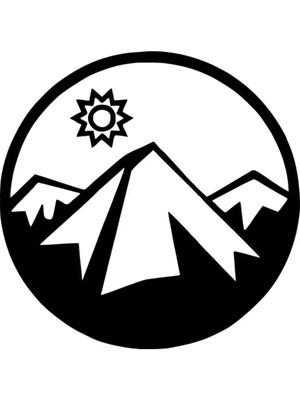 Dağlar ve Güneş Sticker Oto Motor Laptop Duvar Folyo Sticker 10X10 cm