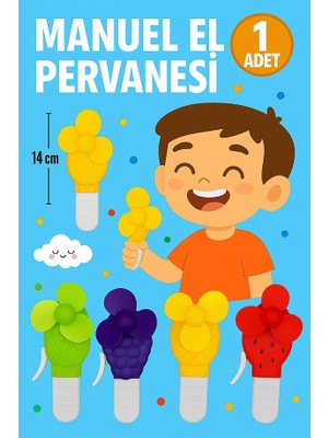 1 Adet Mini Boy Meyveli Model Çocuk Oyuncak Manuel El Pervanesi El Vantilatörü