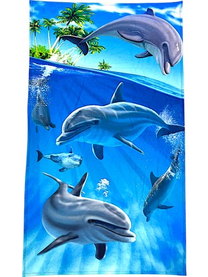 Erkek Çocuk Denizaltı Surfer  Desenli Panço Havlu / Kapüşonlu