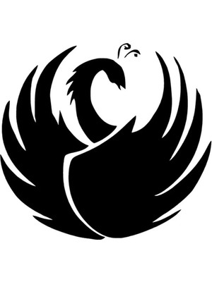 Kanatlı Kuğu Sticker Oto Motor Laptop Duvar Folyo Sticker 30X27 cm