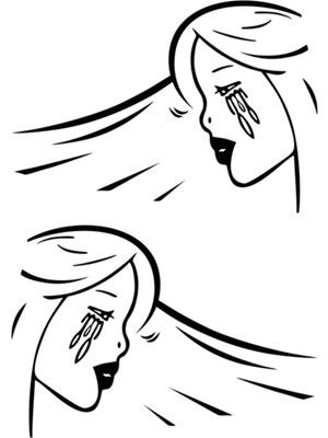 Ağlayan Kadın Oto Motor Laptop Duvar Folyo Sticker 20X28 cm