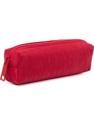 01106 Kırmızı Suya Dayanıklı Krinkıl Kumaş Unisex Tek Bölmeli Kalemlik Kalem Kutusu