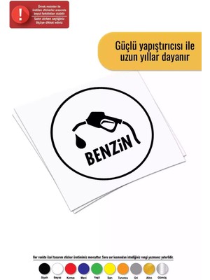 Benzin Depo Kapağı Pompa Sticker Oto Motor Laptop Duvar Folyo Sticker 60 x 60 cm