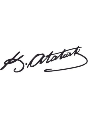 K. Atatürk Imza Sticker, Oto Sticker, Araç, Arma, 40 cm x 11 cm