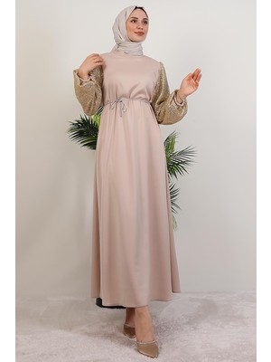 Giza Store Kolu Desenli Elbise Gold