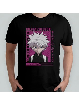 Hunter x Hunter Killua Unisex %100 Pamuklu Bisiklet Yaka T-Shirt Model 2
