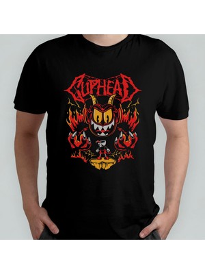 Cuphead Unisex %100 Pamuklu Bisiklet Yaka T-Shirt Model 2