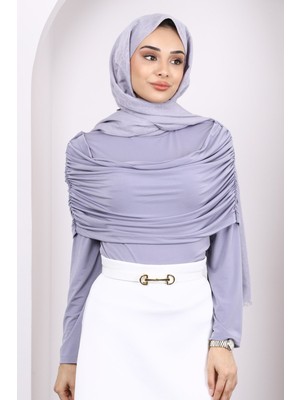 İmaj Butik Kadın Gri Sandy Bluz Kol Yaka Detaylı Pamuk Kumaş ile Şıklığı Yakalayın Sezon Trendi