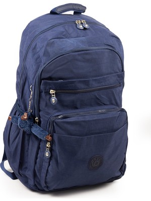 571 Krinkıl / Klinkır Su Geçirmez Hafif Çok Gözlü Spor, Seyahat, Okul, Laptop Sırt Çantası Lacivert 9-1b