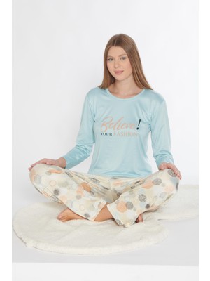 Uzun Kol Pijama Takım Viskon Mevsimlik Alperi 790-310